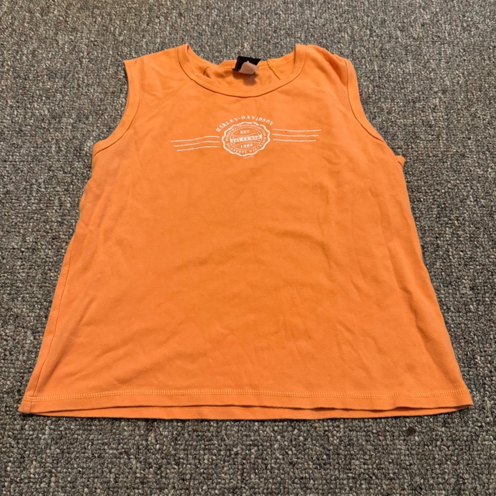 Harley Davidson Orange Barnett El Paso Texas Sleeveless Tank‎ Top 2X